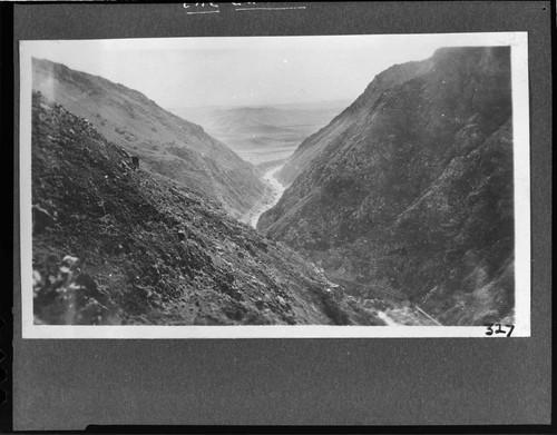 The mouth of Kern River Canyon looking West (downstream)