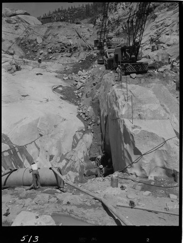 Big Creek - Mammoth Pool - General view of cutoff excavation