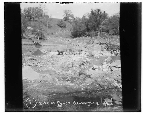 View of construction site of Kaweah #2 hydro plant