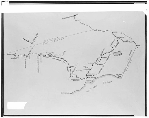 Colorado River - Map showing the proposed route of Los Angeles