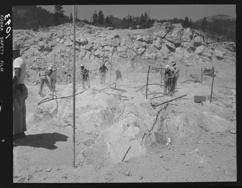 Big Creek - Mammoth Pool - Drilling on Spillway Crest