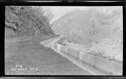 The Marble Fork conduit and road at Kaweah #3 Hydro Plant