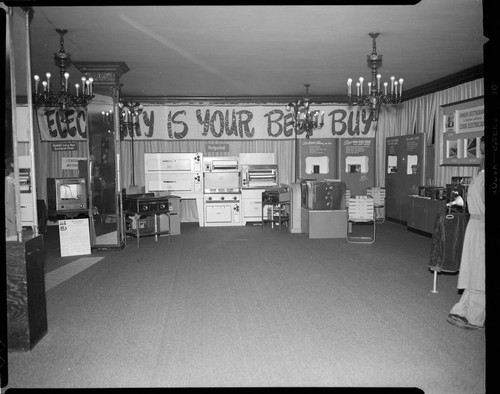 Local office appliance display "Electricity Is Your Best Buy"