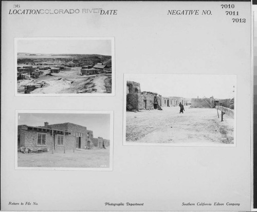 Colorado River - Desert town with adobe buildings