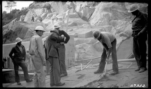 Big Creek Powerhouse #4 - Holmes, Pehl, Pucook inspecting foundation rock