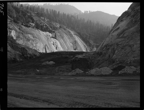 Big Creek - Mammoth Pool - General view of Dam fill from cofferdam