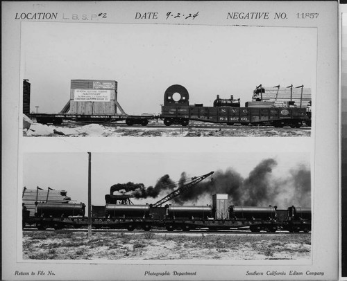 Long Beach Steam Station, Plant #2 - Two flat cars