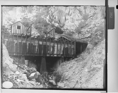 The sandbox and flumeline at Santa Ana River #1 Hydro Plant