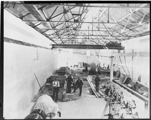 The interior of Mill Creek #3 Hydro Plant while under construction