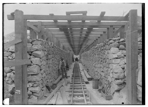 Kern River No. 3 - Excavation for flume lined with rock