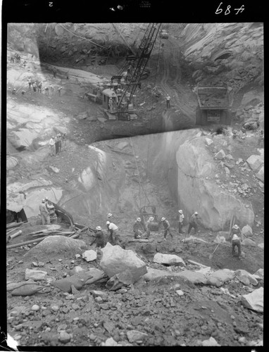 Big Creek - Mammoth Pool - General view of cutoff excavation