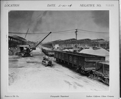 General Store, Alhambra - Warehouse & Shops under construction - unloading sand and aggregate from rail