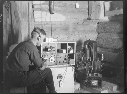 Operator in radio shack