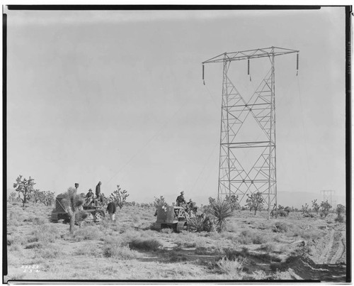Boulder-Chino Transmission Line (2nd) - Pulling out conductors & ground wire with tractors