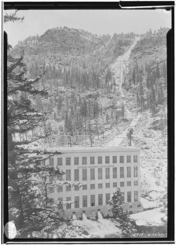 Powerhouse #1 and penstocks (in the snow?)