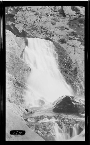 The waterfall at Marble Fork at Kaweah #5 Hydro Plant