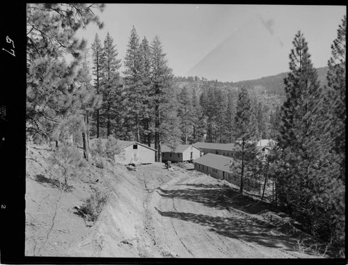 Big Creek - Mammoth Pool - General view of camp barracks looking East