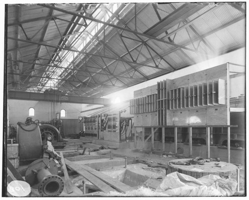 The high and low tension switchboard during the construction of Mill Creek #3 Hydro Plant