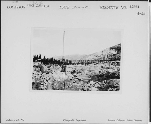 Big Creek, Florence Lake Dam - Construction work on dam