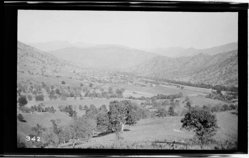 A view of the countryside near the hydro plant of the Tulare County Power Company