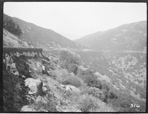 View of the conduit line (flume) at Tule Hydro Plant