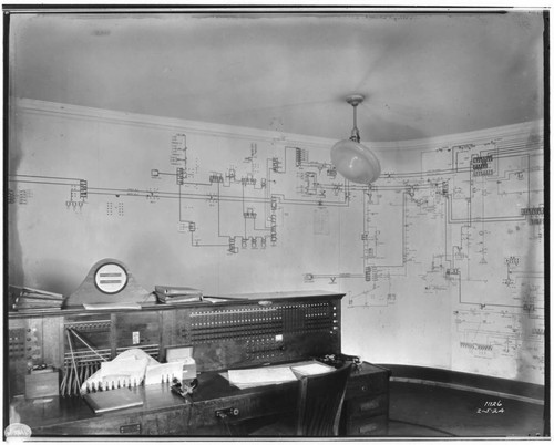 B1.3 - Edison Building (3rd & Broadway) - Dispatcher's Board and operators desk in control room