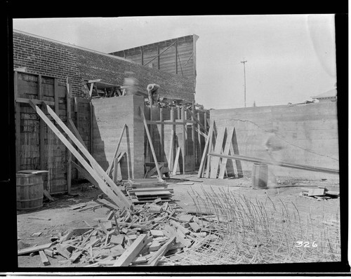 A construction crew working on the construction of the Visalia Local Office Building