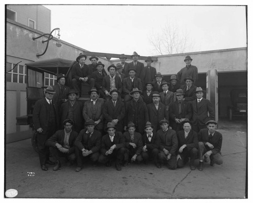 Group shot of men from the Overhead department at an Edison Garage