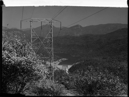 Big Creek 220kV Transmission Line with Dam 7 and Redinger Lake in background