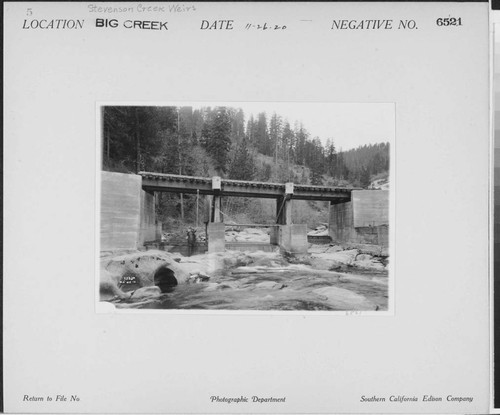 Big Creek, Stevenson Creek Test Dam