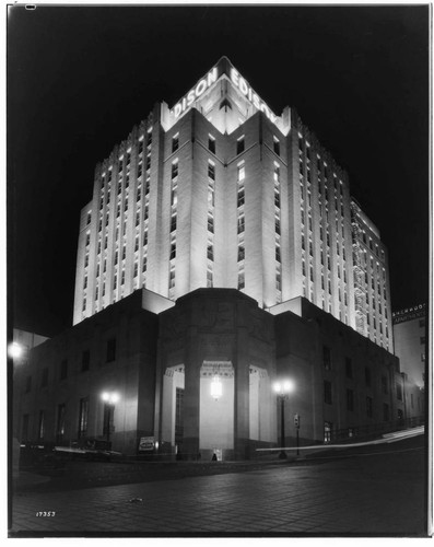 Edison Building (5th & Grand) Floodlighted at night