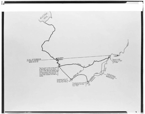 Colorado River - Map of Colorado River from Yuma into Mexico