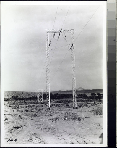 Transmission Line from Victorville to Hoover Dam Substation Transposition H-frame tower