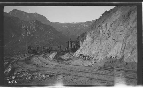 The excavation of the reservoir at Kaweah #3 Hydro Plant