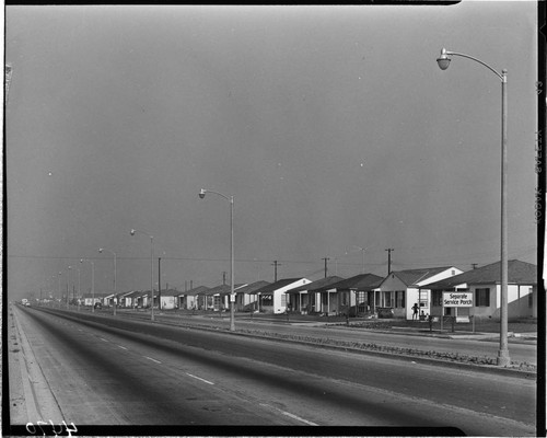 Street lights on a new residential housing tract