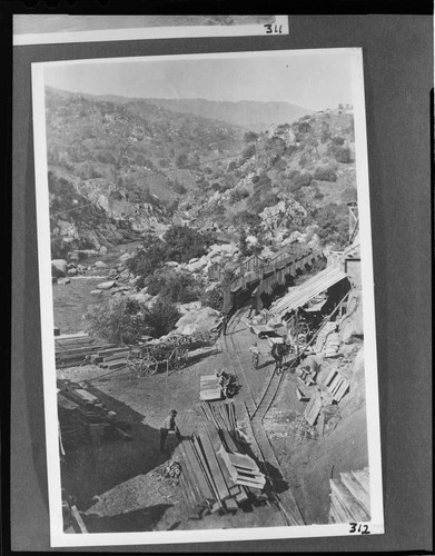 Kern River #1 Flume under construction at Camp #4