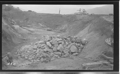 The reservoir partially excavated at Kaweah #3 Hydro Plant