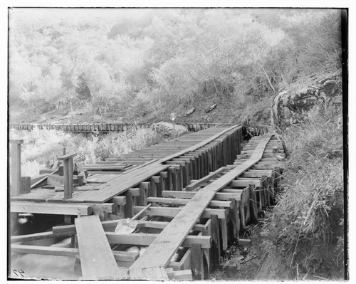 View of the sandbox and pass flume at Kaweah #1 Hydro Plant