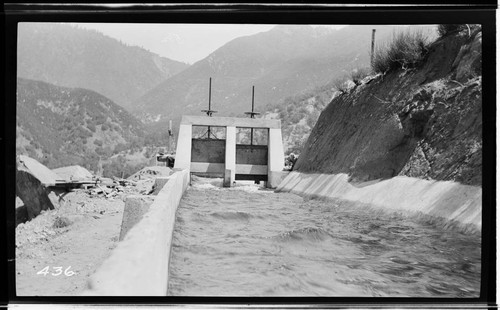 View of the main conduit control gate at Kaweah #3 Hydro Plant