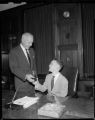 Giving award to eleven-year-old Bobby Carter