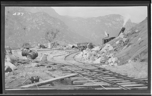 Beginning excavation of the reservoir at Kaweah #3 Hydro Plant