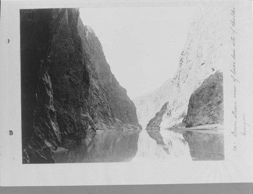 The view downstream of the lower dam site at Boulder Canyon