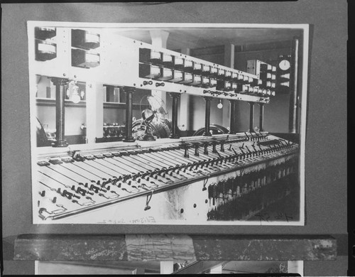 The control board for the DC system at Los Angeles #2 substation. ca. 1903-