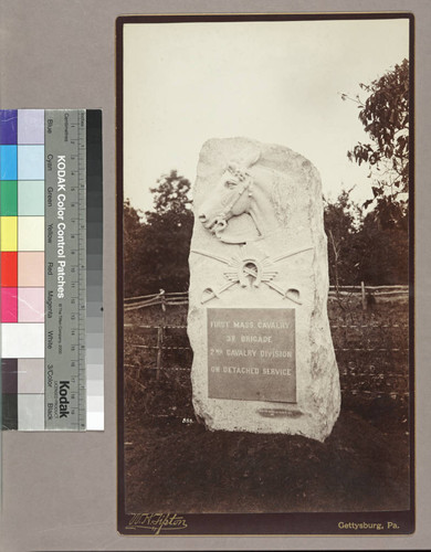 Monument honoring the 1st Massachusetts Cavalry, 3rd Brigade, 2nd Cavalry Division on Detached Service