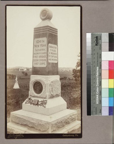 Monument honoring the 104th New York Infantry, 1st brigade, 2nd Division, 1st Corps