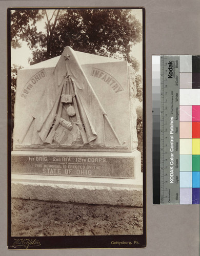 Monument honoring the 29th Ohio Infantry, 1st Brigade, 2nd Division, 12th Corps