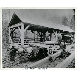 Sawmill and four lumber workers in what is now the Montclair district of Oakland, California