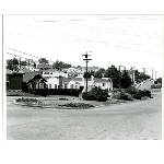 Bungalows on High Street looking towards San Francisco Bay from Hyacinth Avenue in the Laurel district of Oakland, California