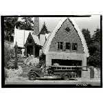 Storybook firehouse on Moraga Avenue in the Montclair district of Oakland, California