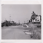Looking down Courtland Avenue from the corner of High Street and Ygnacio Boulevard in the Fairfax district of Oakland, California. High Street Presbyterian Church on left